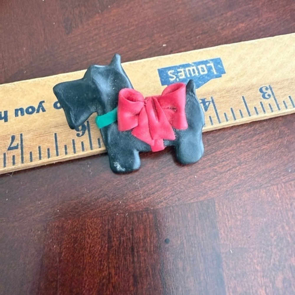 Vintage MERRY CHRISTMAS Handmade In USA Scottie Dog